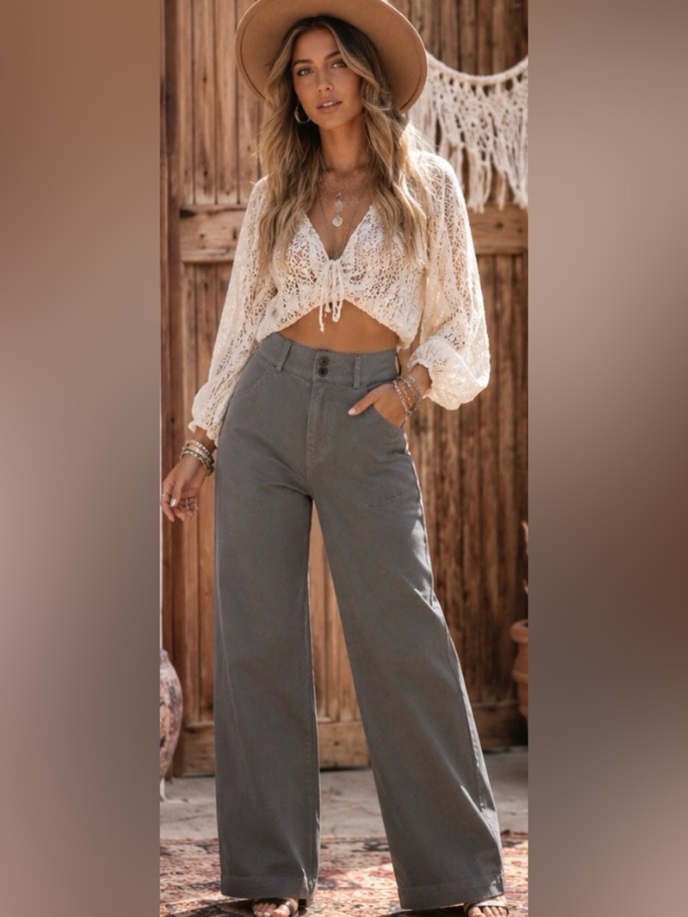 Everlane Organic Cotton Wide Leg Pants Size 0 Gray High Rise Heavyweight Twill